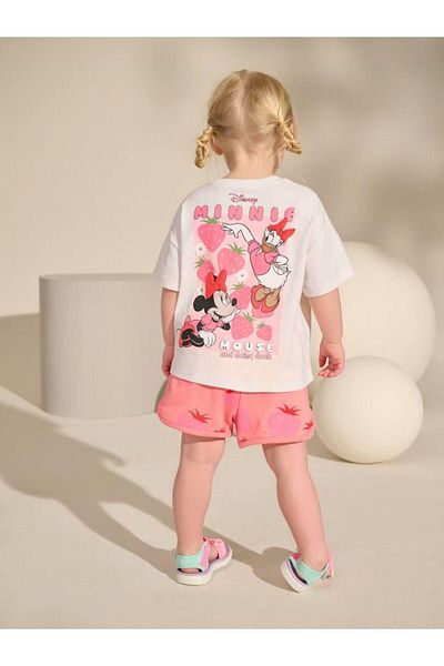 MİO Girls Oversize T-Shirt and Shorts Set 2-Piece Set, Cotton and Comfortable Pink