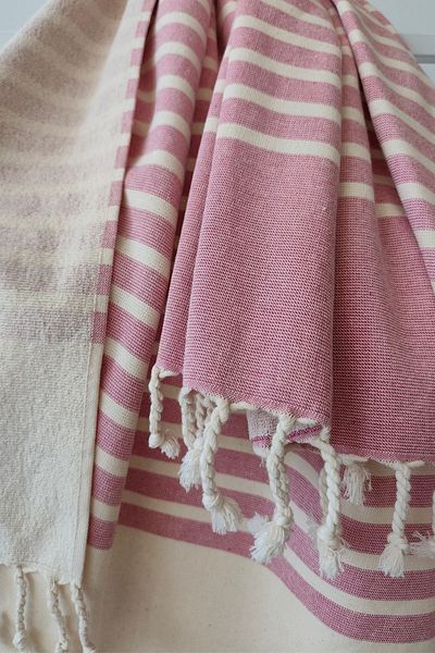 Sevim 100% Cotton Sunbed Towel - Sea & Pool Towel - Beach Cover 80X190 Cm-Fuchsia