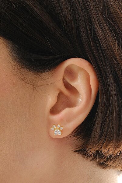 Sümer Telkari Pati Altın Kaplama Mini Gümüş Küpe 7385