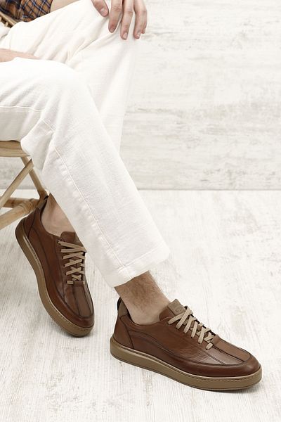 GÖNDERİ(R) Ανδρικό Sneaker από γνήσιο δέρμα με σόλα από καουτσούκ με κορδόνια