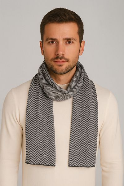 Sebir Moda Herringbone Patterned Knitwear Scarf