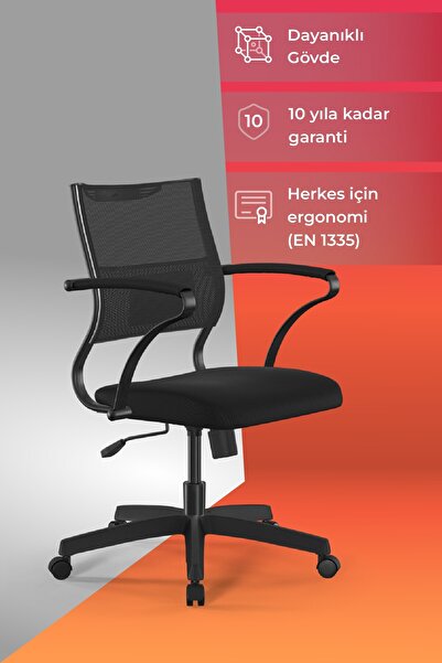 METTA Ergolife Sit Air Ofis Koltuğu | Tekerlekli, Yükseklik Ayarlı, Fileli, S...