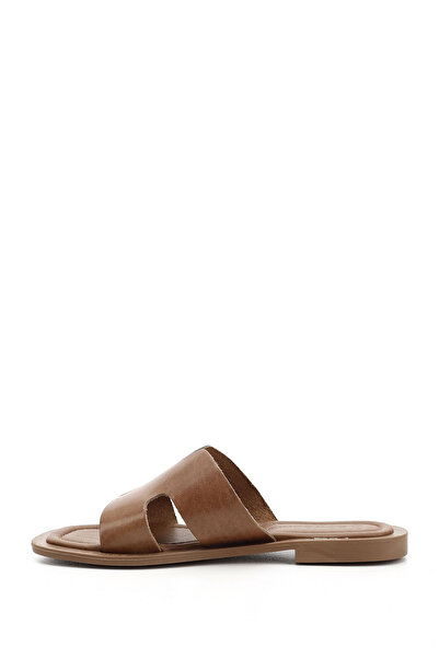 GÖNDERİ(R) Women/Girls Tan Genuine Leather Slippers