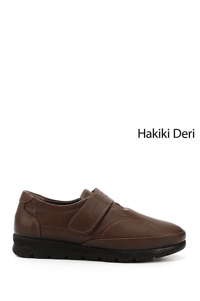 GÖNDERİ(R) Women's Brown Antique Wedge Sole Genuine Leather Shoes