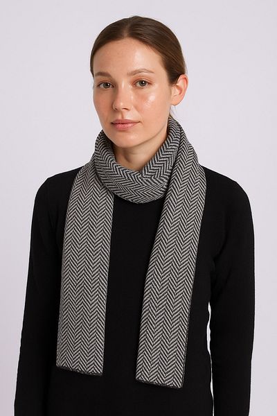 Sebir Moda Herringbone Patterned Knitwear Scarf