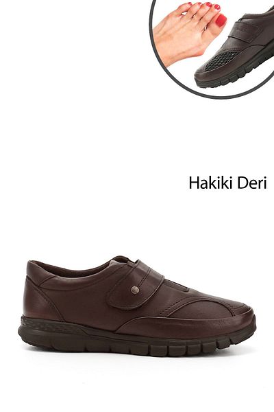 GÖNDERİ(R) Women / Girls Brown Bone Protrusion Special Genuine Leather Comfort Shoes