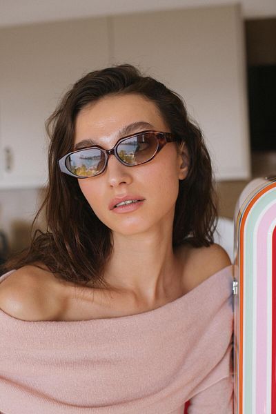 Bilge Karga Berta Leopard Brown Gradient Sunglasses