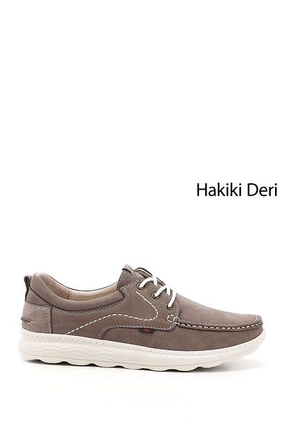 GÖNDERİ(R) Men's Mink Nubuck Lace-Up Genuine Leather Comfort Shoes