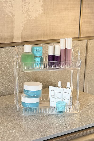 UNIQUE ME Organizator de machiaj cu 2 niveluri Accesoriu cosmetic Diamond Doğantı (poliacril durabil)