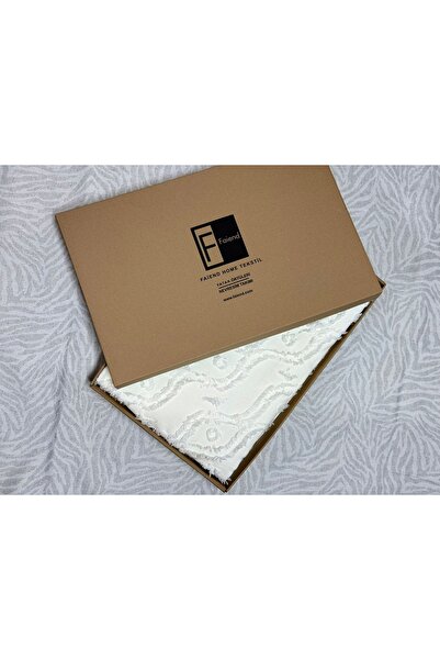 coverbox Şönil İskandinav çeyizlik Çift Kişilik Yatak Örtüsü 240×250 cm 2 Yastık Geometrik Desen