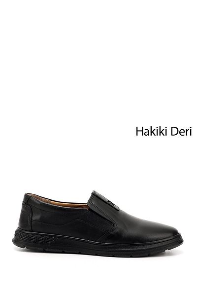 GÖNDERİ(R) Men's Black Lace-Up Genuine Leather Comfort Shoes