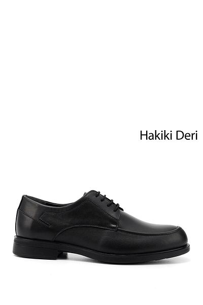 GÖNDERİ(R) Men's Black Lace-Up Genuine Leather Classic Shoes