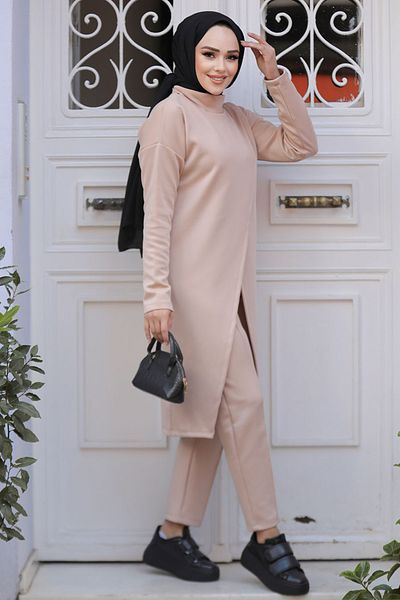 Neva Style Salmon Hijab Διπλό Σετ 80012SMN