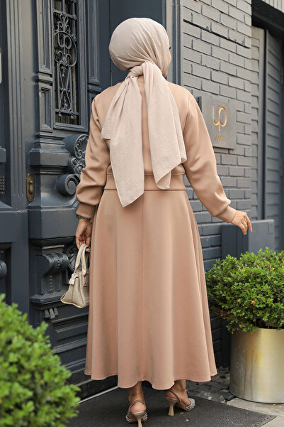 Neva Style Düğmeli Bisküvi Tesettür Etekli İkili Takım 12261BS