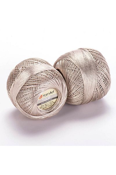 Yarnart Ολόσωμη φόρμα δαντέλας sparkly - Dark Cream, Floss 405
