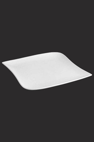 Secret de Gourmet Wave Square Shape Presentation Dinner Plate White 30cm