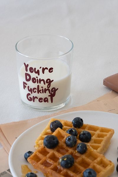 Beige & Stone "You'Re Doing Fucking Great" Glass Soft Drink & Water Glass - 380 ml