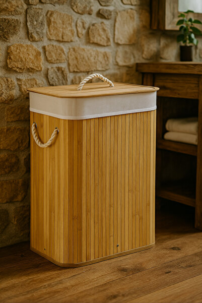 SYN AKSESUAR Καλάθι απλύτων - Μπεζ - 100 L