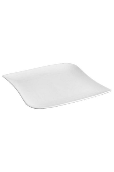 Secret de Gourmet Wave Square Shape Presentation Dinner Plate White 30cm