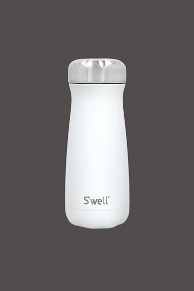 rexa Vacuum Insulated Traveler Water Bottle White and Silver 470ml