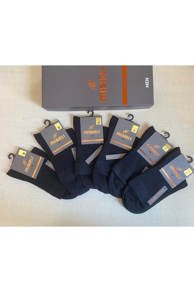 Mısırlı Modal Dikişsiz Konforlu Kısa Konç Erkek Diyabetik Şeker Çorap Lastiksiz 6'lı Paket Siyah