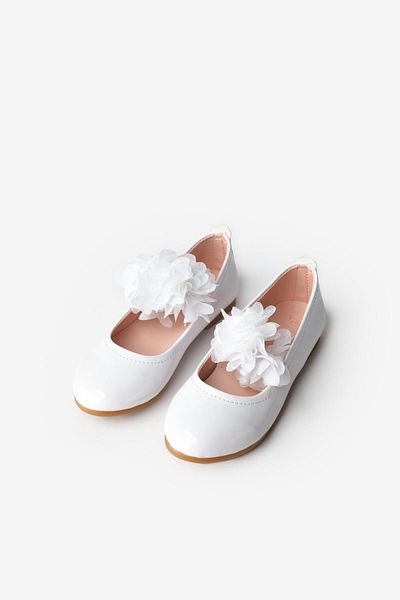 Le Mabelle White Tulle Flower Girls' Shoes