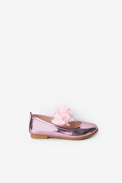Le Mabelle Pink Tulle Flower Girls' Shoes