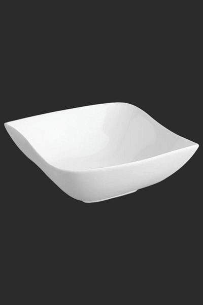 Secret de Gourmet Wave Square Porcelain Salad Bowl White 24cm
