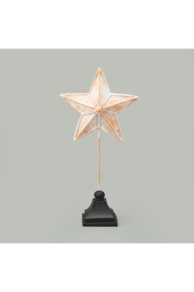 Evidea Deco Star Dekor - Beyaz / Gold - 33 cm