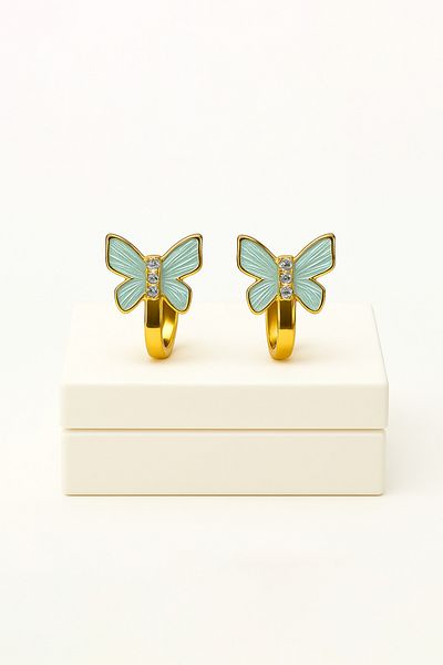 MakeWell Butterfly Design Compression Children's Earring for Non-Pierced Ears