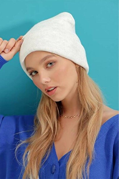Boldy Класична спортивна шапка з трикотажу Шапка без вишивки Шапка унісекс Пряма шапка Шапка унісекс Пряма класична шапка Біла