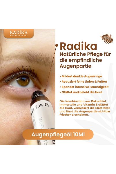 Radika Aromatherapy Augenpflegeöl, Anti-aging, Hautpflege, 100% Rein, Bio, Natürlich, 10 ml