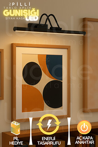 luciole Pilli Siyah Kasa Rengi Günışığı Led Flüt Tablo Aplik Banyo Ayna Üstü Aydınlatma