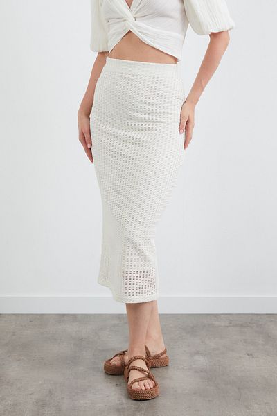 Fulla Moda Basic Elastic Waist Knitwear Skirt
