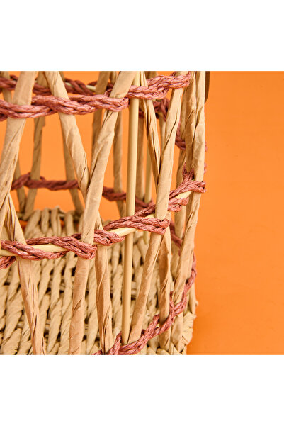 Simple Living Granny Summer Cylinder Decorative Basket - Beige - 20X20 cm