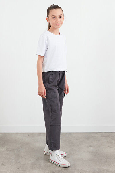 Fulla Moda Stoperli Paraşü Kumaş Jogger Unisex Çocuk Pantolon