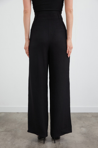 Fulla Moda High Waist Palazzo Fabric Trousers