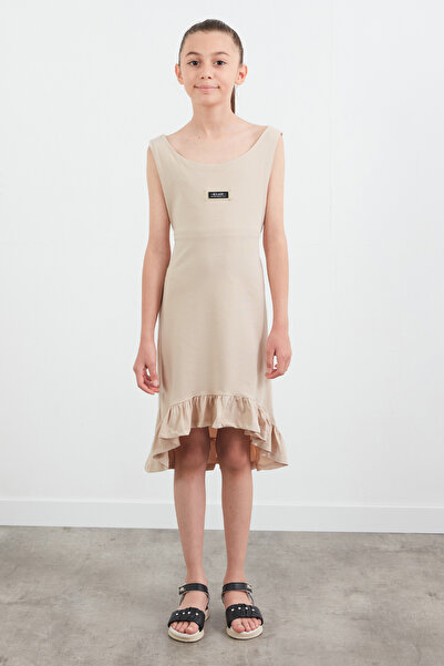 Fulla Moda Φόρεμα κοριτσιού με βολάν με γραβάτα μέσης