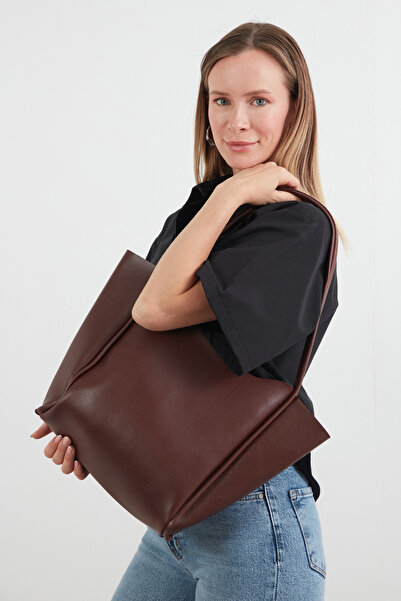 Fulla Moda Faux Leather Zippered Shoulder Bag