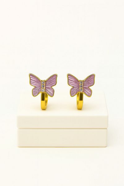 MakeWell Butterfly Design Compression Children's Earring for Non-Pierced Ears