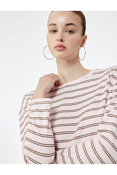 Koton Long Sleeve Crew Neck Striped T-Shirt