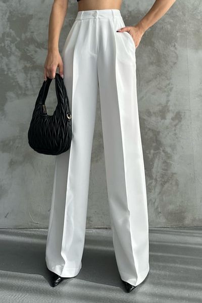 Mogi Butik High Waist Lycra Women's Palazzo Trousers - Pleated 3024