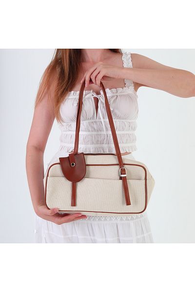 GUONN Clara Hand and Shoulder Bag - Canvas-Leather Women's Messenger Bag