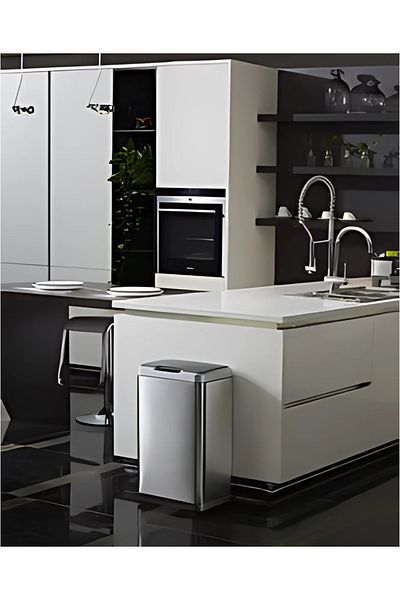 EKO Mirage 80l Motion Sensor Trash Bin – Metallic Grey | Soft-close, Stainless Steel, No-touch Lid