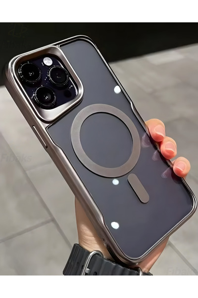 Fibaks İphone 14 Pro Max Uyumlu Kılıf Prizma Kamera Çıkıntılı Magsafe Şarj De...