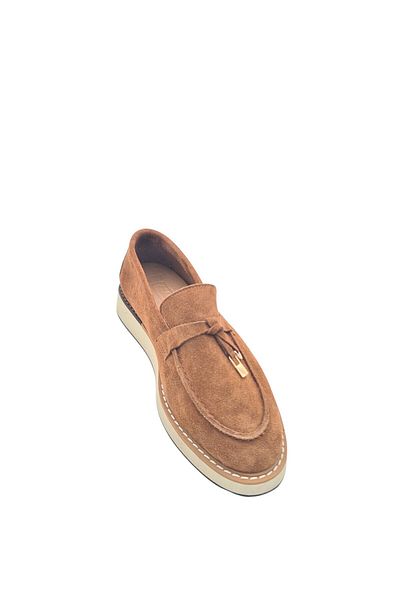 aayak&kabımofficial Comfortable and Stylish Genuine Leather Suede Women's Loafer – Saraç Embroidered Eva Sole