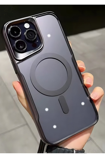 Fibaks İphone 14 Pro Uyumlu Kılıf Prizma Kamera Çıkıntılı Magsafe Şarj Destek...