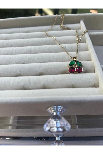 EBAdizayn Women's Elegant Stylish Cherry Figured Bijoux Necklace