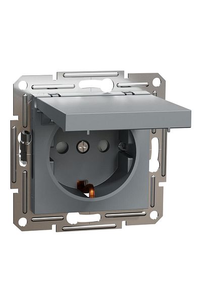 Schneider Electric Eph3100162 Asfora Plus Steel Covered Grounded Socket Frameless