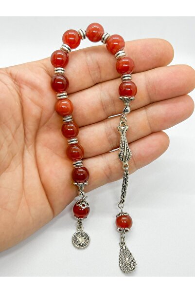 Doğaltaş هدية حجر العقيق الأحمر زازا مسبحة - 10 ملم - حجر الشجاعة والثقة